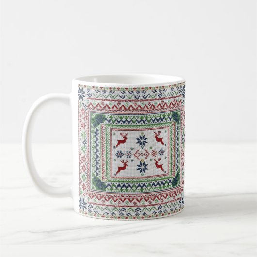 Christmas mug in the pattern of the ugly Nordic (Gauche)