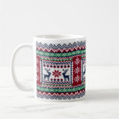 Christmas mug Traditional deer and snow stars desi (Gauche)