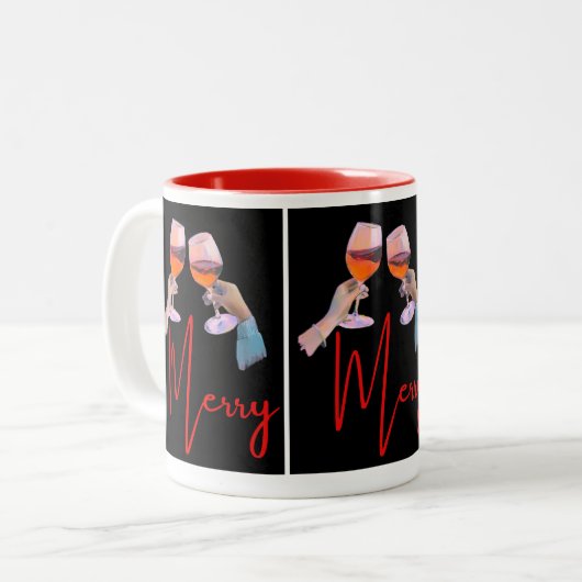 Christmas mugs tweekleurige koffiemok (Voorkant links)
