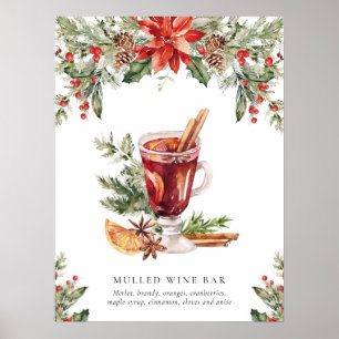 Christmas Mulled Wine Bar Signature Drink Sign Poster