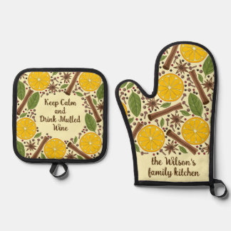 Christmas mulled wine spicy Light Yellow Ovenwant & Pannenlap Set