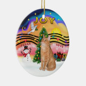 Christmas Music 2 - Oranje tabby cat 40 Keramisch Ornament (Rechts)