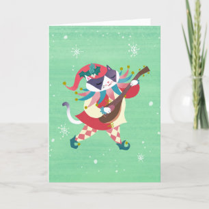 Christmas Music Elf Chat Carte de vacances