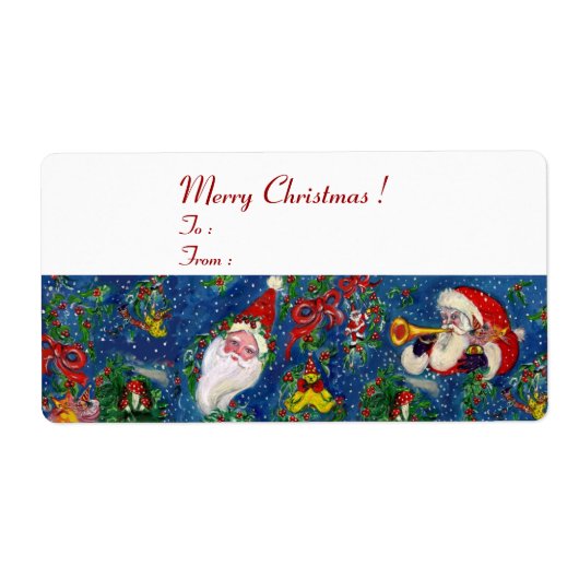 CHRISTMAS NACHT / SANTA CLAUS MET TOYS ETIKET (Voorkant)