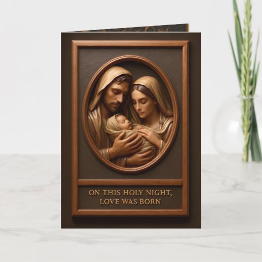 Christmas Nativity Folded Greeting Card Kaart (Voorkant)