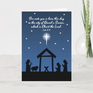 Christmas Nativity Scripture Wenskaart Feestdagen Kaart