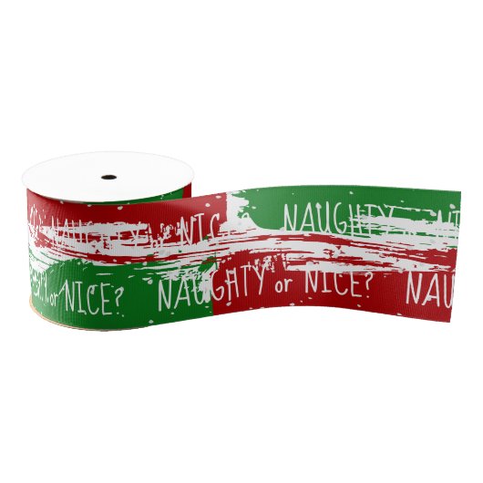Christmas NAUGHTY or NICE Text With Snowflakes Grosgrain Lint (Spoel)