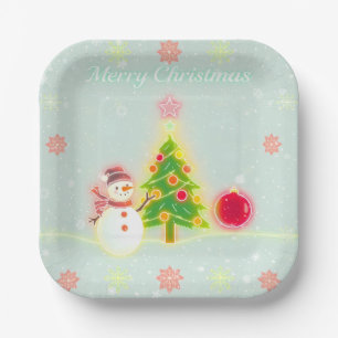 Christmas Neon Trendy Holiday Collectie Papieren Bordje