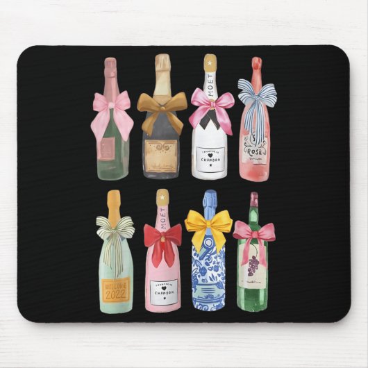 Christmas New Year Champagne Gl Coquette Bot-tle M Muismat (Voorkant)