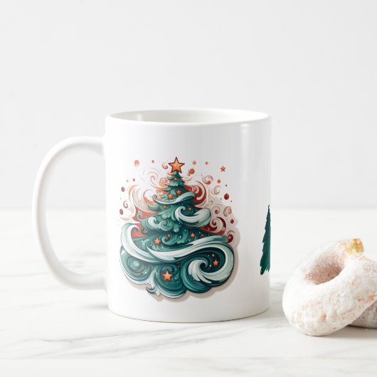 Christmas, New Year, Classic Mug, 11 oz Koffiemok (Met donut)