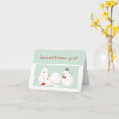 Christmas New Year Funny Snowmen Kaart (Gele Bloem)