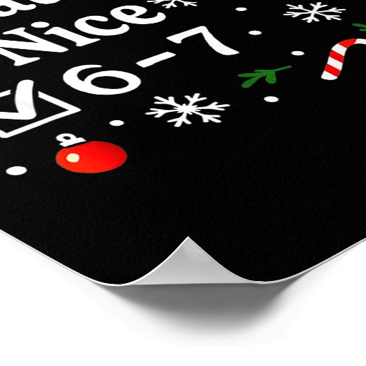 Christmas Nice Naughty 67 Funny 6-7 Meme Slang Poster (Hoek)