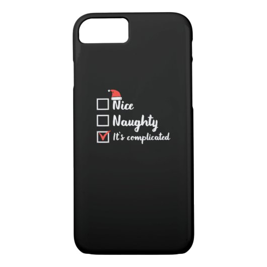 Christmas Nice Naughty Its Complicated Case-Mate iPhone Case (Achterkant)