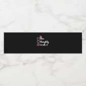 Christmas Nice Naughty Worth It Funny  Waterfles Etiket (Enkel label)