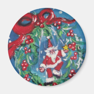 CHRISTMAS NIGHT CROWN MET RED RIBBON MAGNEET