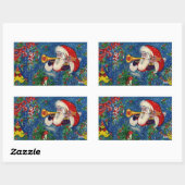 CHRISTMAS NIGHT / SANTA BUGLER RECHTHOEKIGE STICKER (Vel)