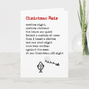 Christmas Noir - een grappig kerstgedicht Feestdagen Kaart
