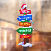 Christmas North Pole Sign Board Window Cling Raamsticker (Vel 2)