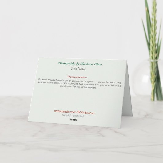 Christmas-Northern lights with Santa Feestdagen Kaart (Achterkant)