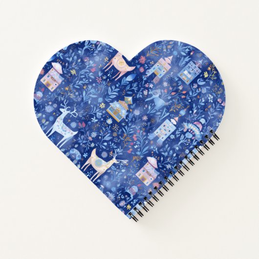 Christmas Notebook – Whimsical Spiral Design Notitieboek (Achterkant)