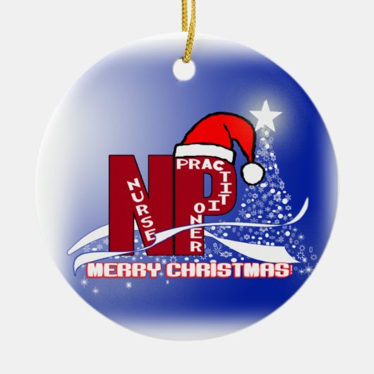 CHRISTMAS NP SANTA NURSE PRACTITIONER ORNAMENT (Voorkant)