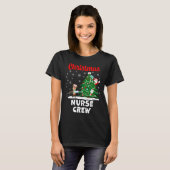 Christmas Nurse Crew with Santa and Reindeer T-shirt (Voorkant volledig)