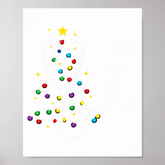 Christmas Nurse Shine Bright Like A Call Light Xma Poster (Voorkant)