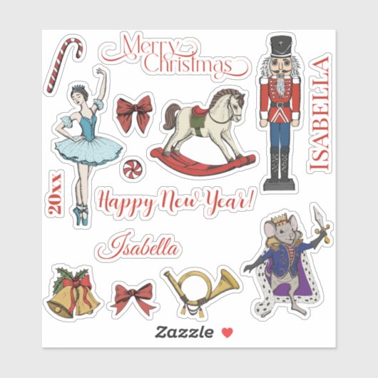 Christmas Nutcracker Ballet Sticker Sheet (Feuille)