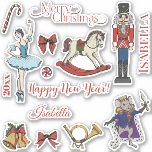 Christmas Nutcracker Ballet Sticker Sheet (Devant)