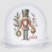 Christmas Nutcracker Holiday Greenery Sneeuwbol (Achterkant)