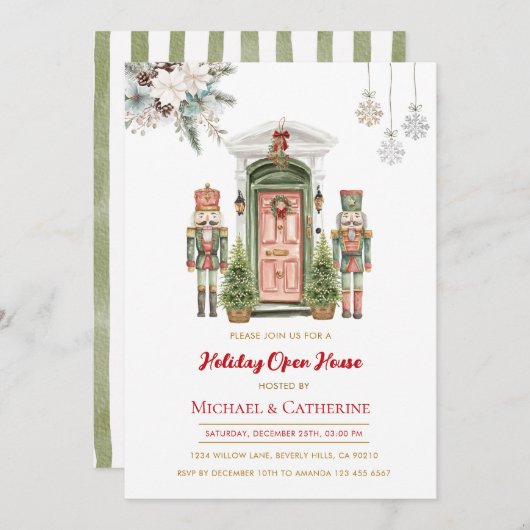 Christmas Nutcracker Holiday Open House Invitation (Devant / Derrière)