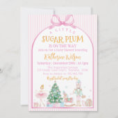 Christmas Nutcracker Pink Bow Baby Shower Kaart (Voorkant)