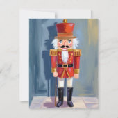 Christmas Nutcracker | Red Soldier Watercolor Feestdagenkaart (Voorkant)