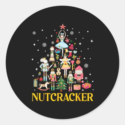 Christmas Nutcracker Squad Ballet Dance Women Kid Ronde Sticker (Voorkant)