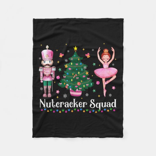 Christmas Nutcracker Squad Ballet Dance Women Kids Fleece Deken (Voorkant)