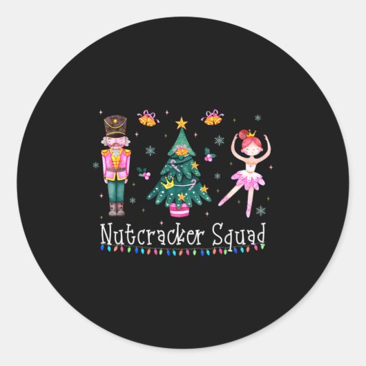 Christmas Nutcracker Squad Ballet Dance Women Kids Ronde Sticker (Voorkant)