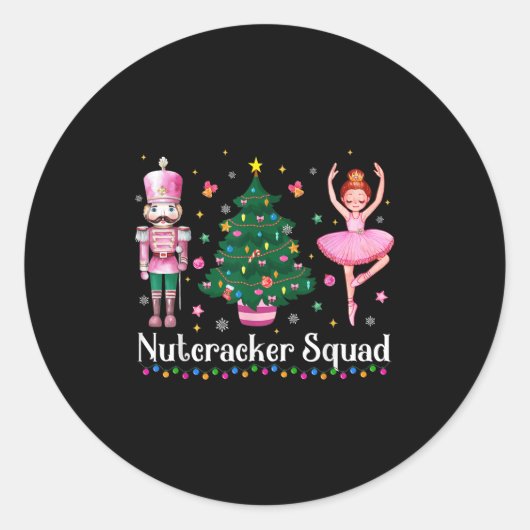 Christmas Nutcracker Squad Ballet Dance Women Kids Ronde Sticker (Voorkant)