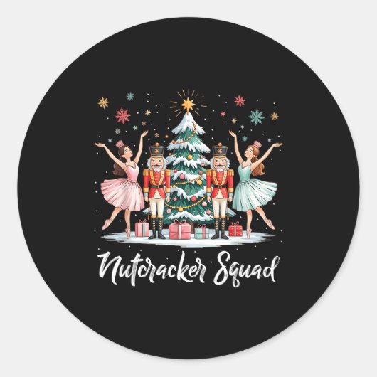 Christmas Nutcracker Squad Ballet Dance Women Kids Ronde Sticker (Voorkant)