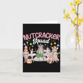 Christmas Nutcracker Squad Ballet Family Matching Kaart (Gele Bloem)