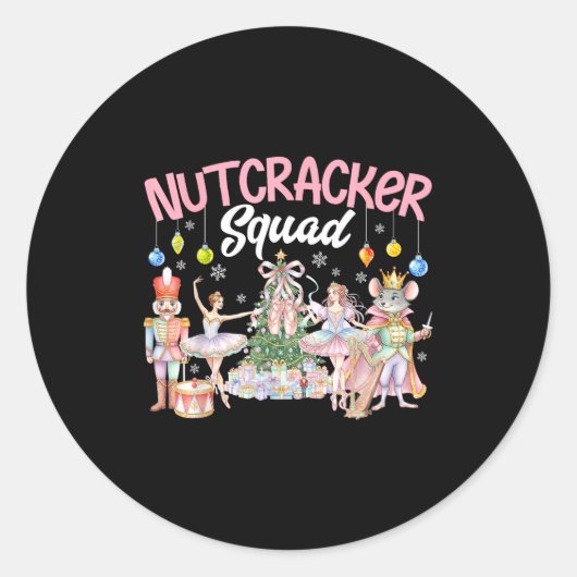 Christmas Nutcracker Squad Ballet Family Matching Ronde Sticker (Voorkant)