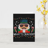 Christmas Nutcracker Whats Crackin Funny Xmas Men Kaart (Gele Bloem)
