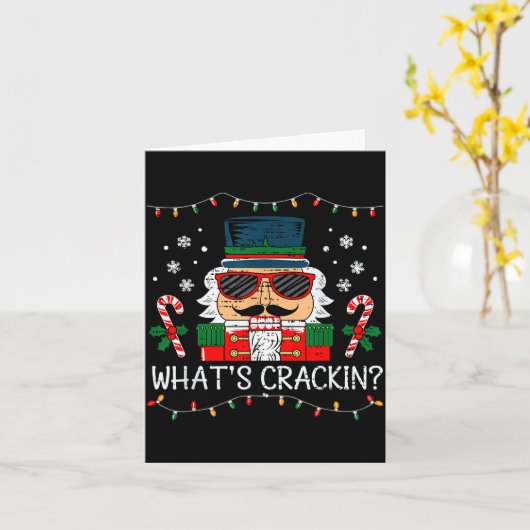 Christmas Nutcracker Whats Crackin Funny Xmas Men Kaart (Gele Bloem)