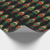 Christmas Nutcrackers on Black Cadeaupapier (Hoek)