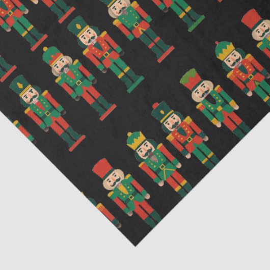 Christmas Nutcrackers on Black Tissuepapier (Detail)