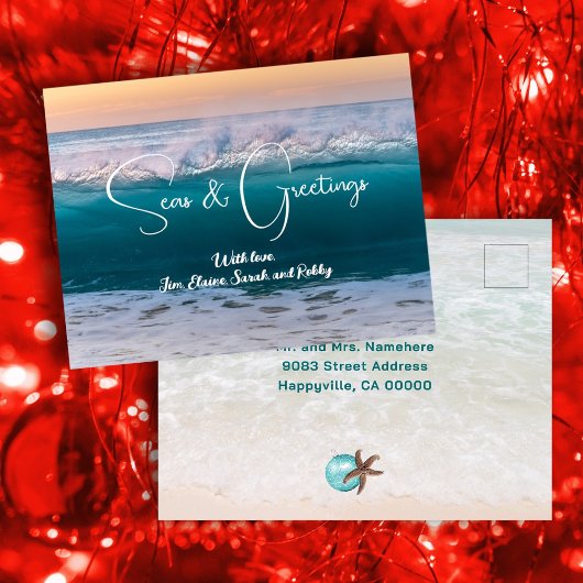 Christmas Ocean Waves Seas n Cartes postales de vo