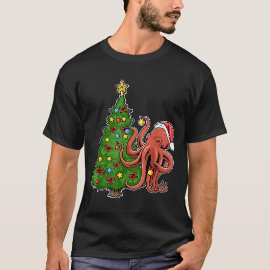 Christmas Octopus T-shirt (Voorkant)