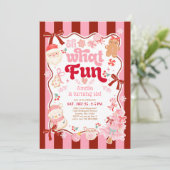 Christmas Oh What Fun Birthday Invitation (Debout devant)