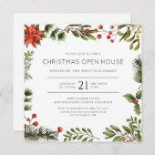 Christmas Open House Party Invitation (Voorkant / Achterkant)