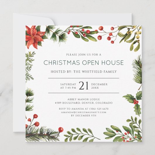 Christmas Open House Party Invitation (Voorkant)