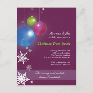 Christmas Open House Party Invitation Briefkaart